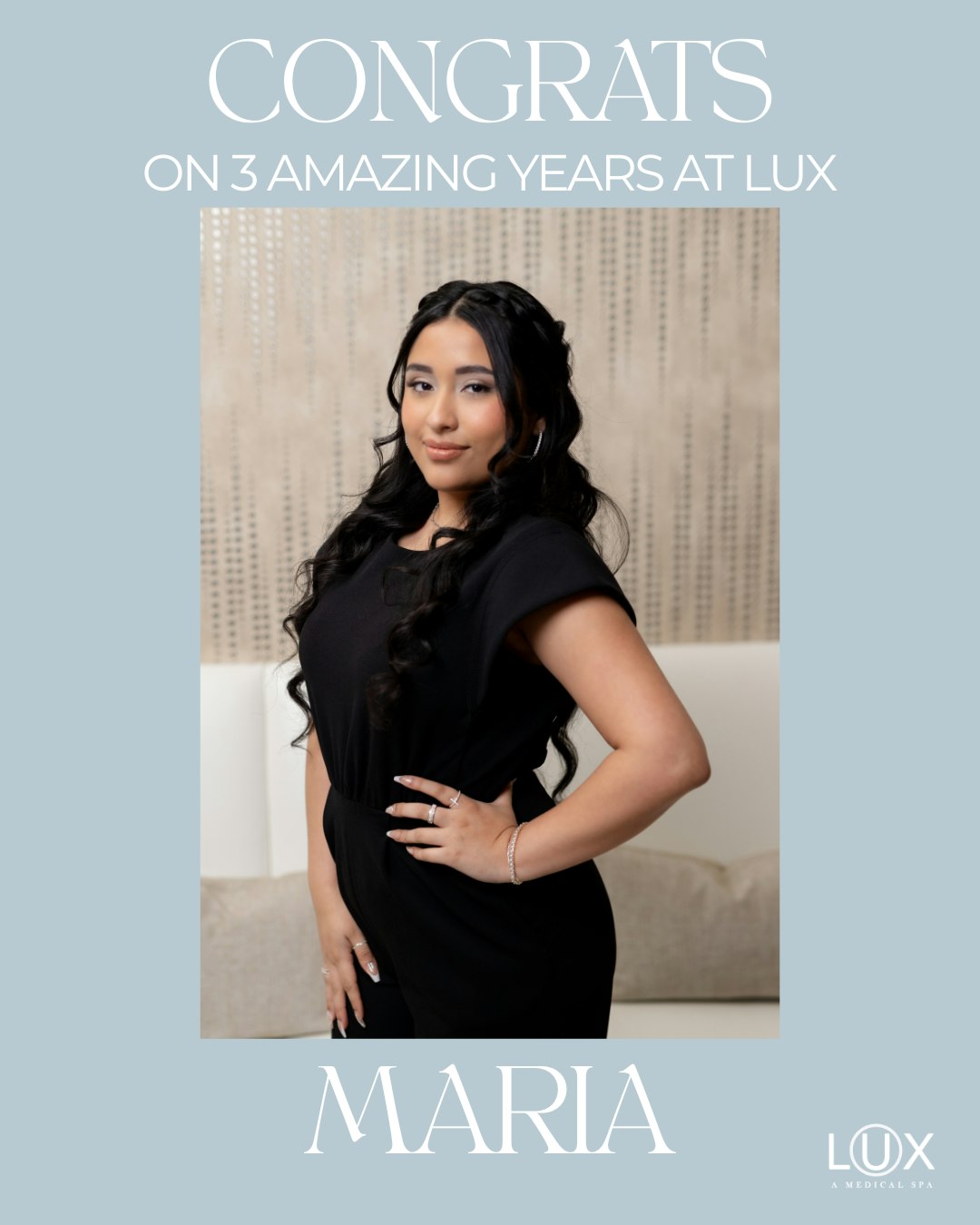 Three years ago, Maria Loera joined our Hilton Head team, and her impact has been felt ever since.

Happy 3-year work anniversary to Maria, our Hilton Head Patient Coordinator! 🎉

Maria greets every patient with genuine warmth and makes everyone who walks through our doors feel welcome. Her kindness, energy, and commitment to creating a great patient experience are a meaningful part of what makes our Hilton Head office feel like home.

We’re so grateful for all Maria brings to the team and for the care she’s given our patients over the past three years.

Join us in celebrating Maria and leave her some congratulations in the comments! 💛

#LuxMedSpa #HiltonHeadIsland #LuxuryMedSpa #5StarMedSpa #LowCountryBeauty #HiltonHeadBeauty