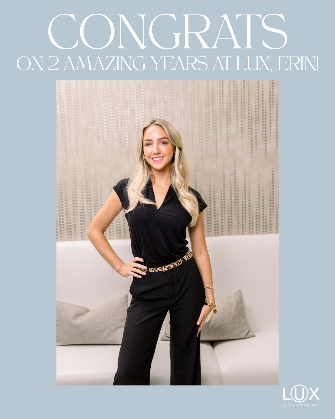 Happy 2-year work anniversary to Erin O’Reilly! 🤍 

Erin joined us in 2024 as a Patient Coordinator, and we cannot imagine LUX without her. She brings so much warmth and genuine care to every patient she works with, and it does not go unnoticed. 

We are so glad she is part of the LUX team. Help us show her some love in the comments!