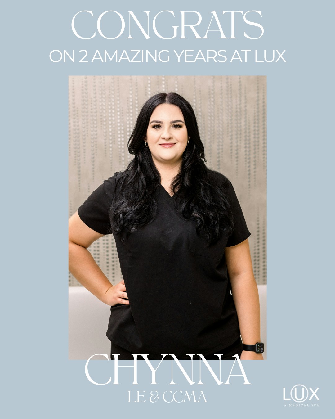 Happy 2 years at LUX, @chynna_luxamedicalspa! 🤍
From day one, you've brought so much passion, positivity, and care to our team. As our Body Contouring and Hair Restoration Specialist, you have a way of making every client feel comfortable, confident, and truly cared for.
Thank you for all that you do, Chynna. We're so proud to celebrate you today! Join us in wishing Chynna a happy work anniversary in the comments. ⤵️